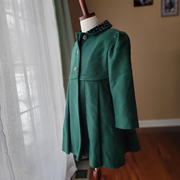 Vintage Rothschild Green Wool Blend Girls Coat Size 6X Fit & Flare - Picture 2 of 15